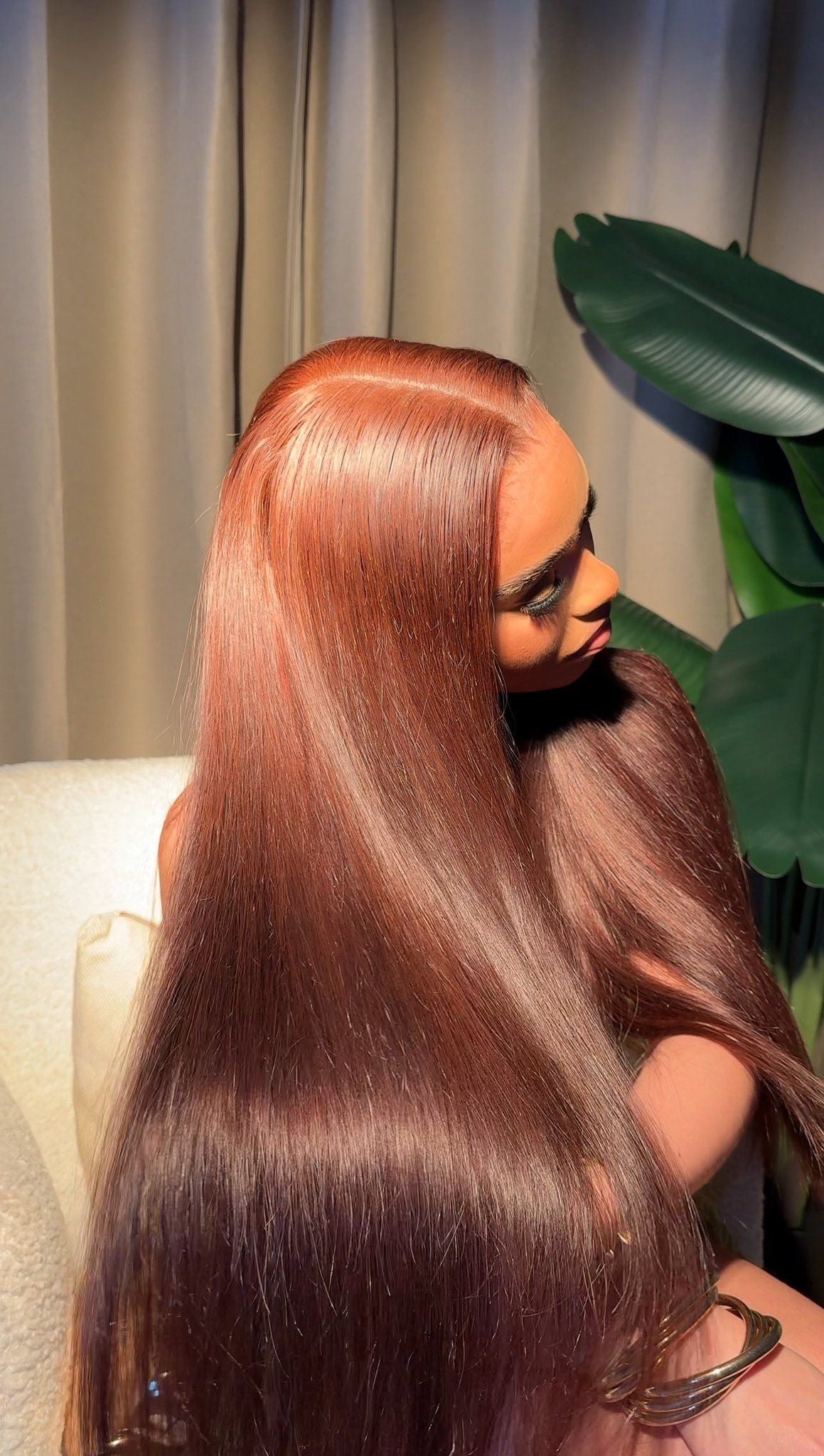 Ava – Perruque Lisse HD Cuivré Chocolat